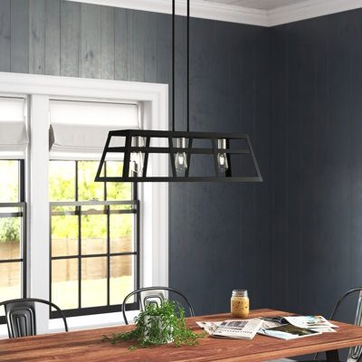 Lustre carré / rectangulaire à 3 lumières pour îlot de cuisine Vannest