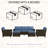 Ardarius Outsunny 5 Piece Patio Furniture Set with Cushions, Outdoor Conversation Set with Rattan 3-Seater Sofa, Chairs & Footstools for Backyard, Lawn and Pool, Mixed Gray-1745201698-1745201709
