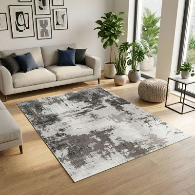 Blair Gray & Beige Abstract High-Low Modern Rug