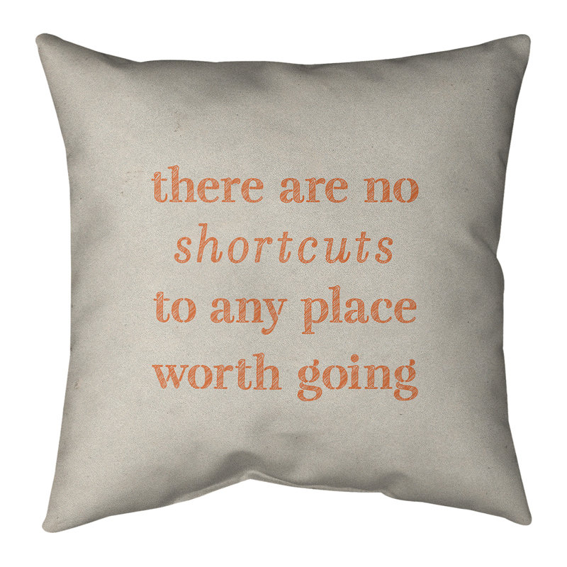 Coussin de cotations à l’écriture, 16 po x 1 po, Blanc / Orange