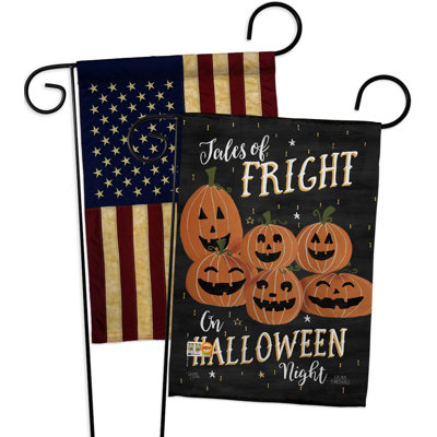 Fright sur une soirée d’halloween, polyester de 2 côtés 19 po drapeau de jardin