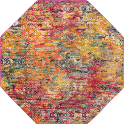 Washable Abstract Indoor Rug