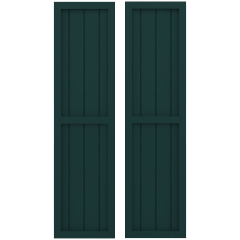 Deux volets à panneaux égaux Americano (par paire), Vert thermique, 48", 14"