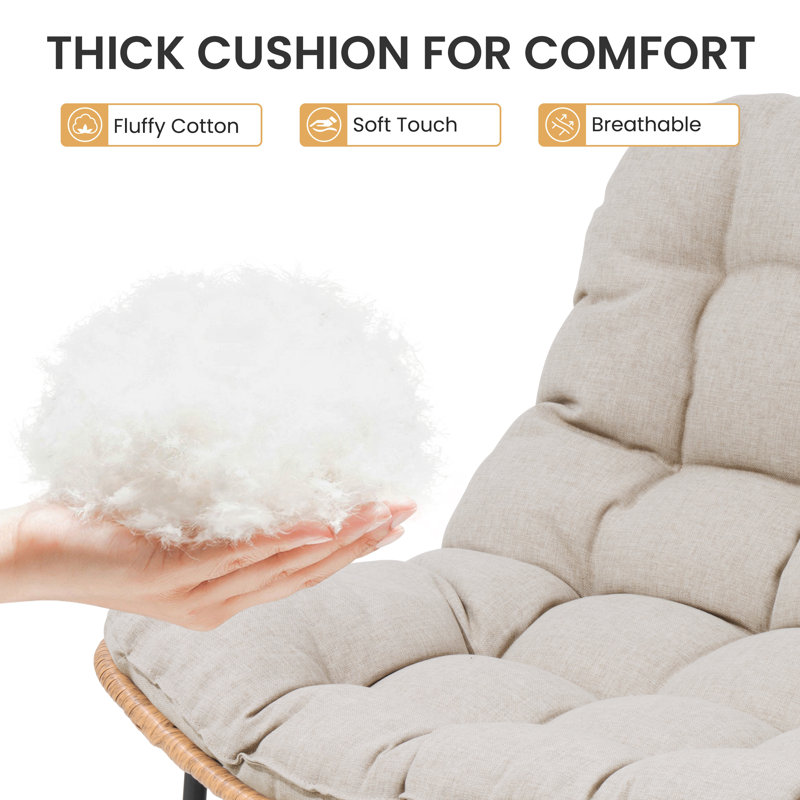 4-person Patio Sofa With Cushions, Beige