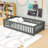 Wooden Bed With Slats And Safety Guardrails-1161912550-1161912544