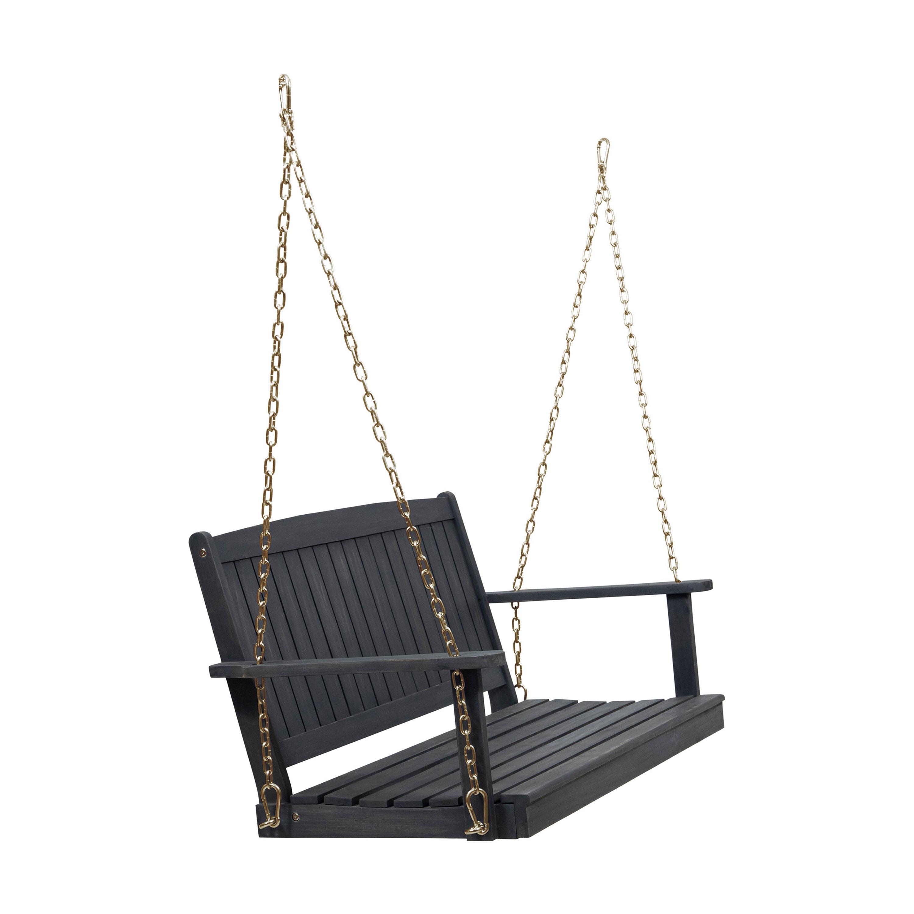 Lark Manor Porch Swings Acacia Wood Outdoor Patios Swing Waterproof ...