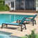Deccani 64.17" Long Reclining Chaise Lounge Set with Table