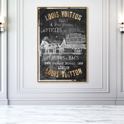 «Fashion and Glam Articles De Voyage Gold Road Sign», reproduction d'impression sur toile