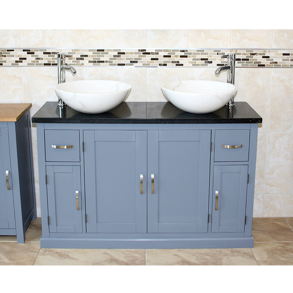 Maui 1230mm Double Bathroom Vanity with Vessel Stone Basin