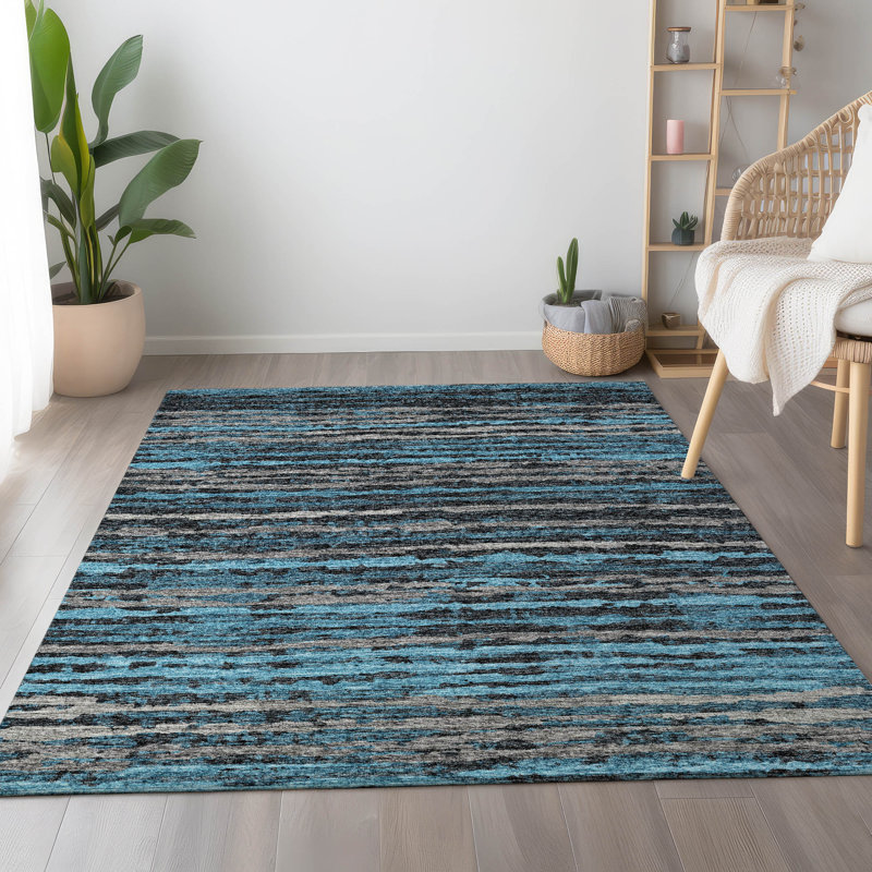Premium Machine Washable Freixa AMF75 Peacock Rug, Rectangle 2'6" x 3'10"