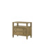 Table de chevet rustique beige / beige pour chambre à coucher, 2 tiroirs, tablette ouverte, bois massif, structure stable et 2 chambres à coucher avec structure beige foncé
