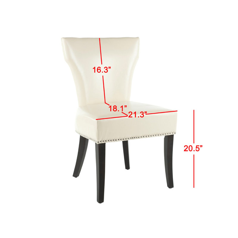 Jappic 21.7'' H Cotton Upholstered Parsons Chair, Flat Cream Faux Leather