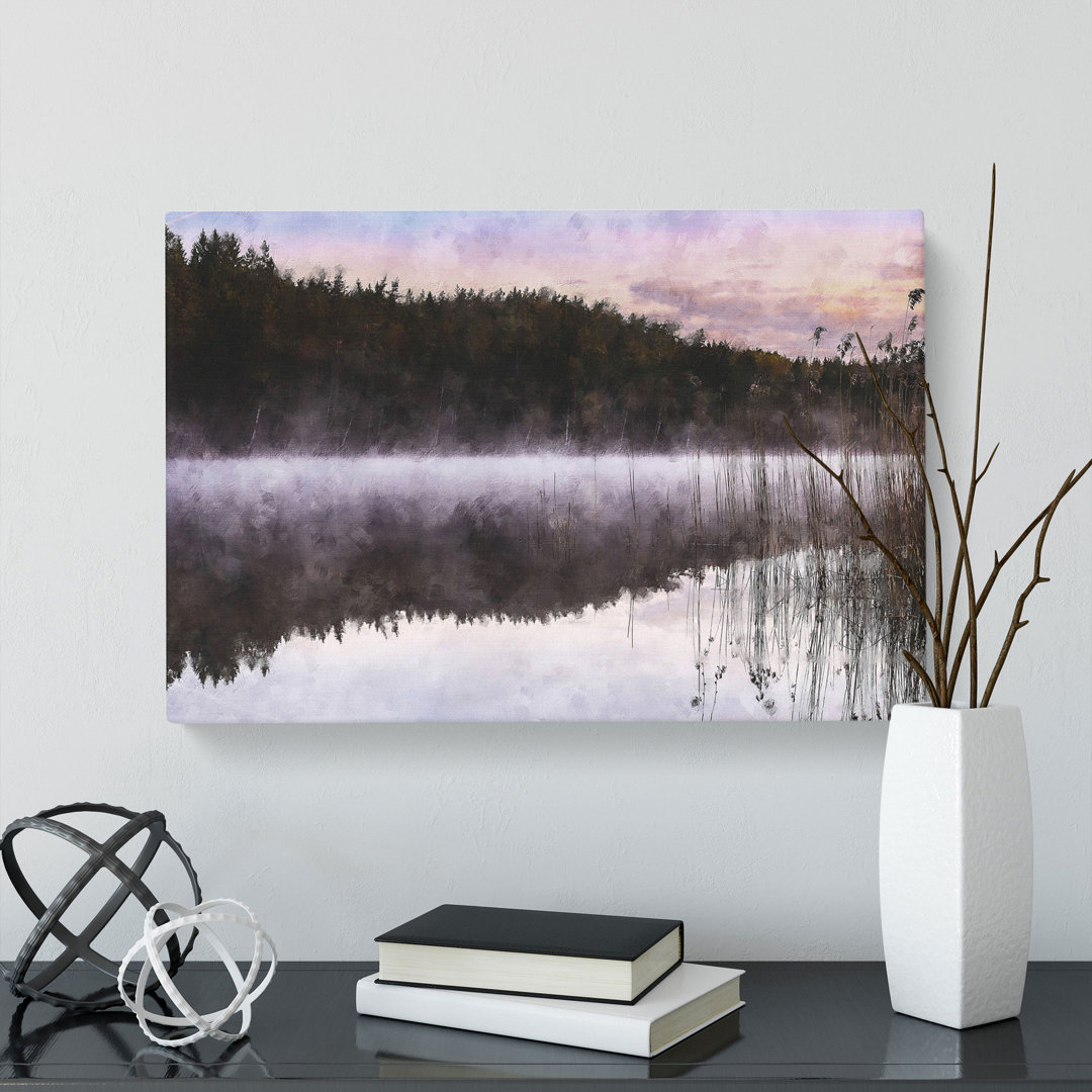 Forest And Lake In Sweden - Wrapped Canvas