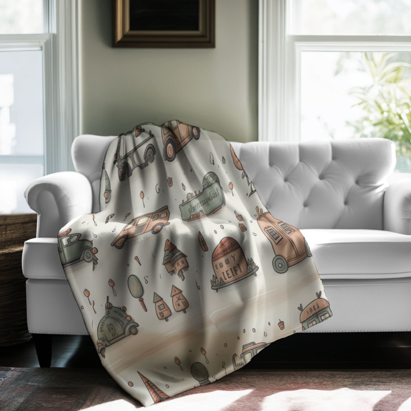 Tiny Motors - 1 Piece Premium Blanket, Queen
