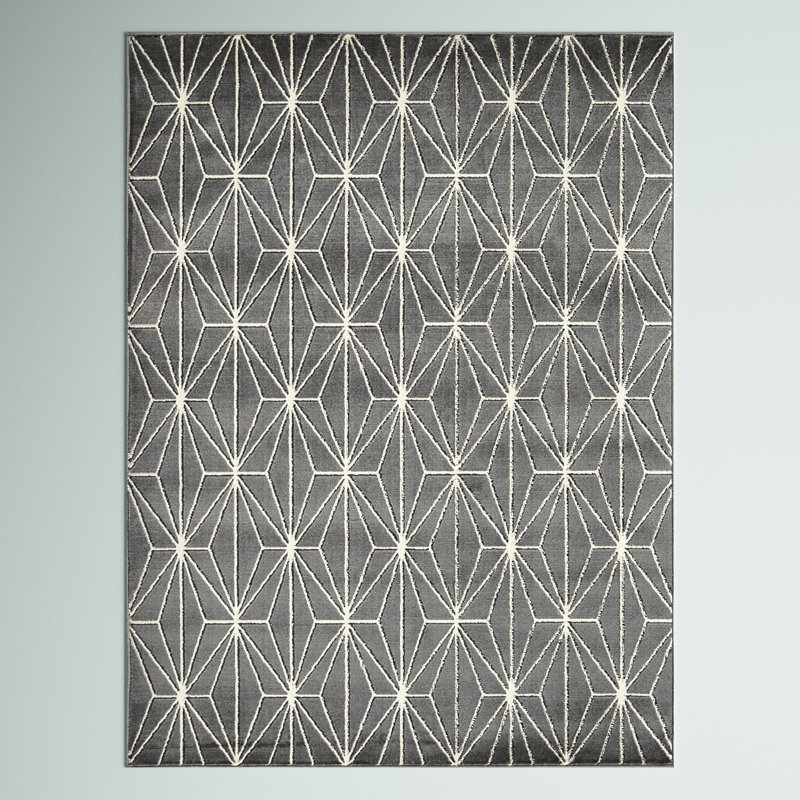 Tapis gris area Margery, Rectangulaire 3 pi 11 po x 5 pi 3 po