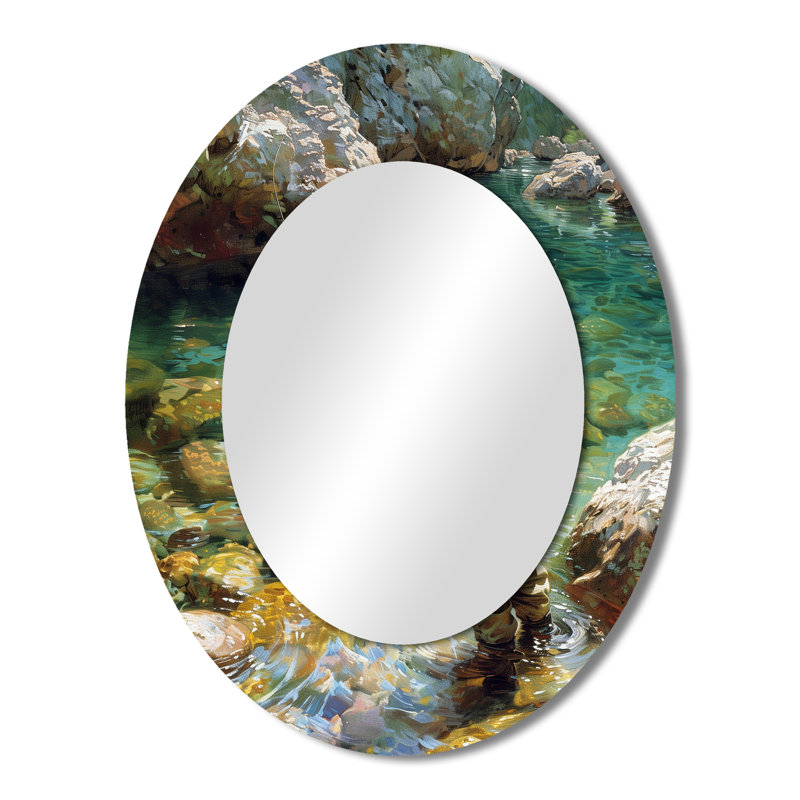 Miroir mural gris traditionnel River Trout, 43 po x 33 po