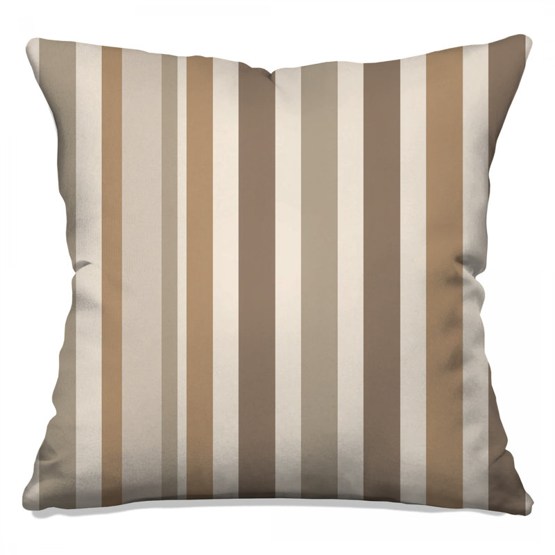 Coussin Stripes, Rayures beiges, Carré 26 po