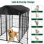 Clôture de cage 71 po / 54 po en métal pour chenil avec toit résistant aux rayons UV-98080745