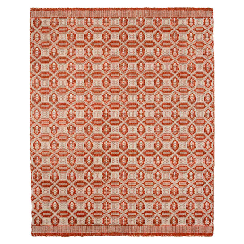 Lover's Knot Coverlet II Geometric Area Rug 7'6 x 9'6 in Rust