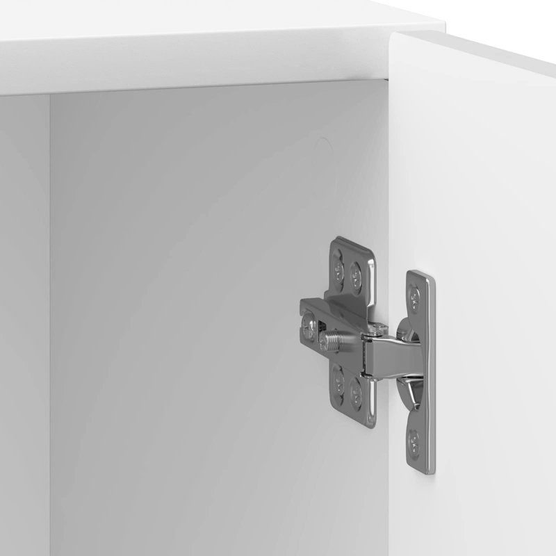 43cm W Manufactured Wood Bedside Table, High Gloss White