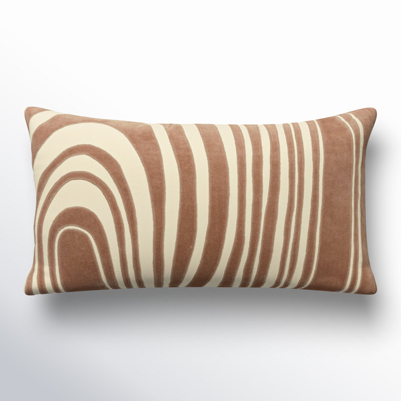 Hatton 100% Cotton Lumbar Rectangular Pillow Cover & Insert, Light Brown/Beige