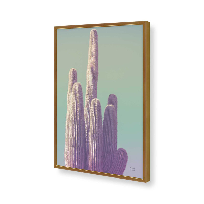 «Saguaro Green Pastel» par Nathan Larson, reproduction d'art, H 36 po x l 24 po, Or