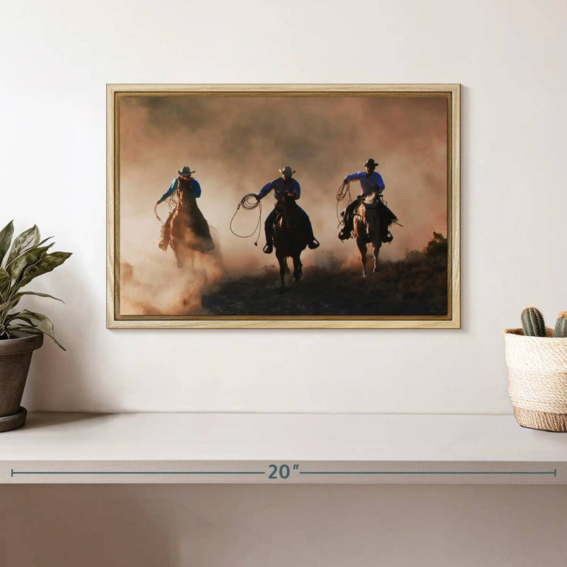 Western Sundown, Cadre flottant en bois naturel, 13 po x 9 po