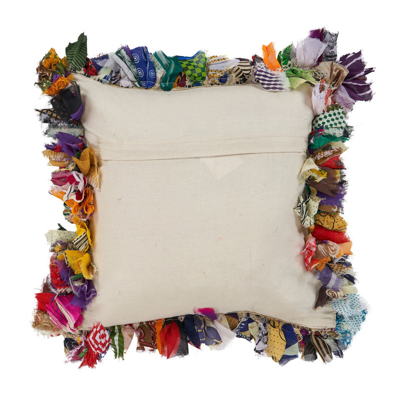 Rafi Multicolor 18" Square Polyester Throw Pillow
