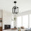 Petit luminaire suspendu moderne en verre noir 7 "