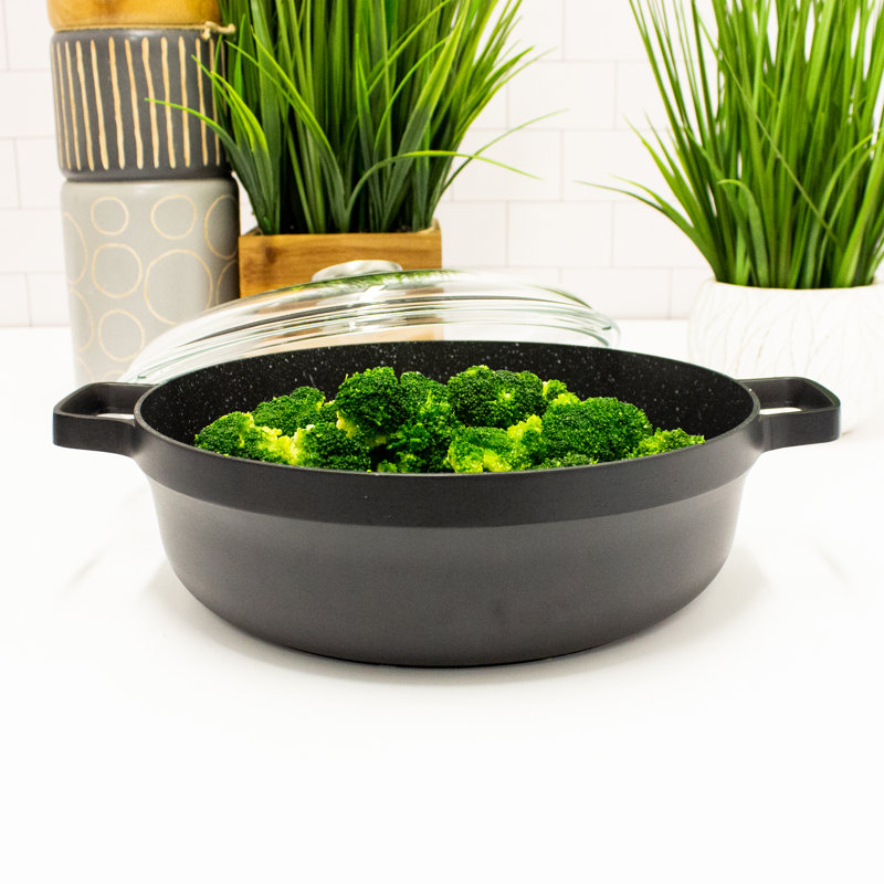 Batterie de cuisine en fonte d'aluminium antiadhésive 4 pièces BergHOFF GEM avec friture, gril et poêle à sauter