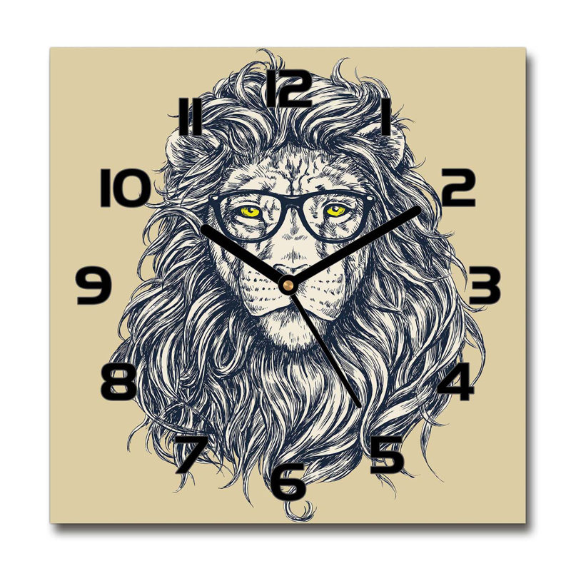 Ibala Glass Wall Clock, Black/Grey/Beige