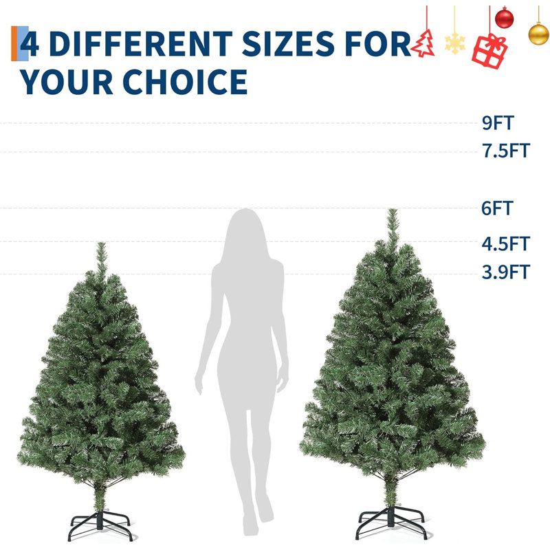 Arbre de Noël à charnière épinette pliable, H 6 pi