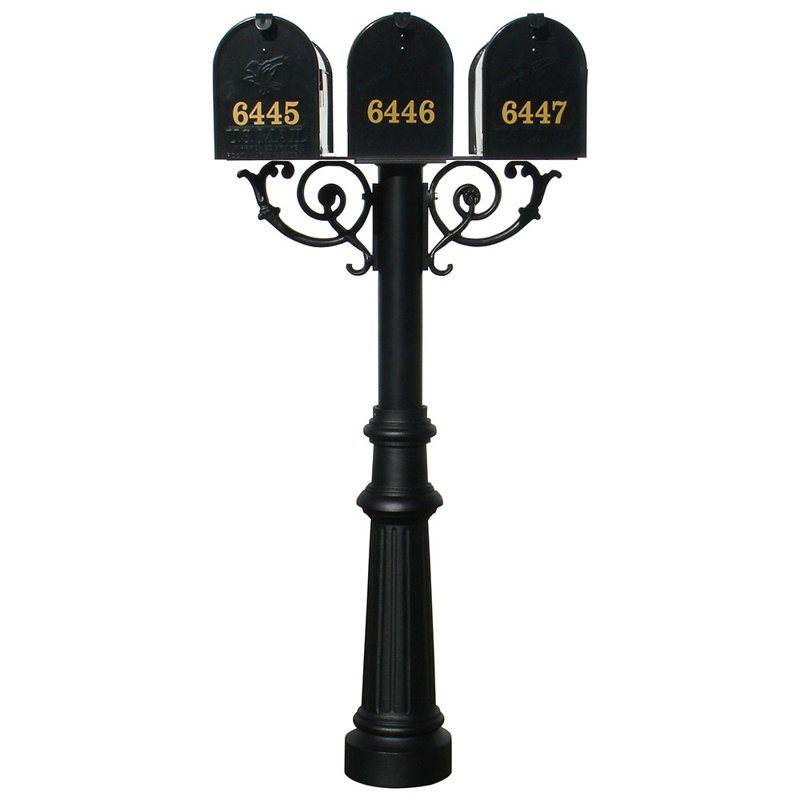 Hanford Aluminum Post Mounted Mailbox, Yes