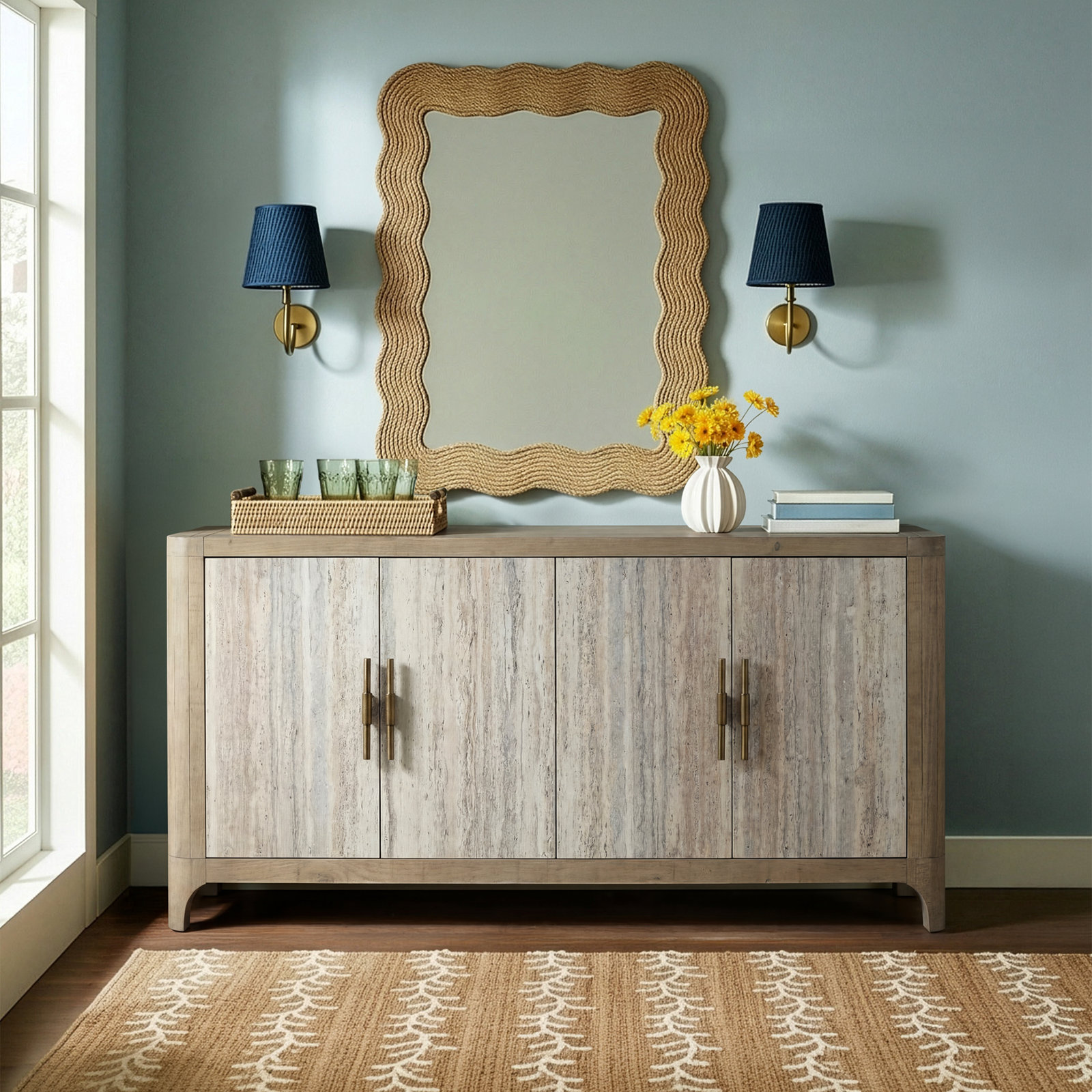 Carley 72" Reclaimed Wood Sideboard, Brown