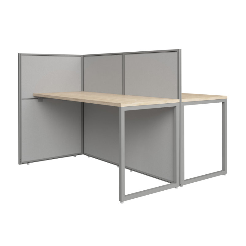 Easy Office Piece Computer Desk Office Set, Natural Elm