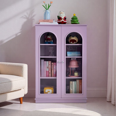Multifunctional glass-door accent cabinet