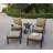 Lashone 5-Piece Cast Aluminum Patio Conversation Set, 24'' Round Ice Bucket End Table & Cushions