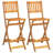 Solid Wood Bar Set with Stools