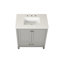 Meuble-lavabo autoportant de 30 po avec lavabo, comptoir en marbre d'ingénierie Carrara avec lavabo rectangulaire encastré en céramique, grande porte de rangement à fermeture en douceur, structure en bois massif, gris 24V03-30GR-118003343