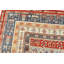Tapis bleu / rouge en laine noué à la main de conception unique 9 pi 1 po x 12 pi 2 po