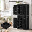 Armoire de cuisine de 71 po de hauteur avec 3 organisateurs d'armoire coulissants, armoire de rangement à texture en relief Farmhouse avec 6 tablettes de porte, 2 tiroirs, armoire de cuisine autoportante-131345367