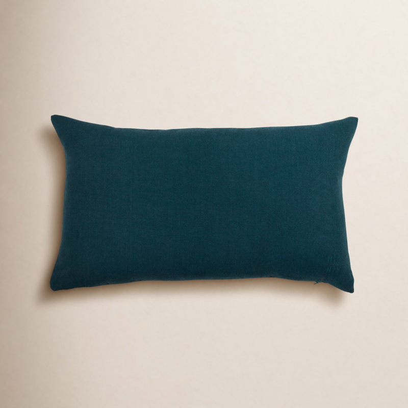 Simple Linen Pillow Cover & Insert, Peacock, Rectangle 12" H x 22" W