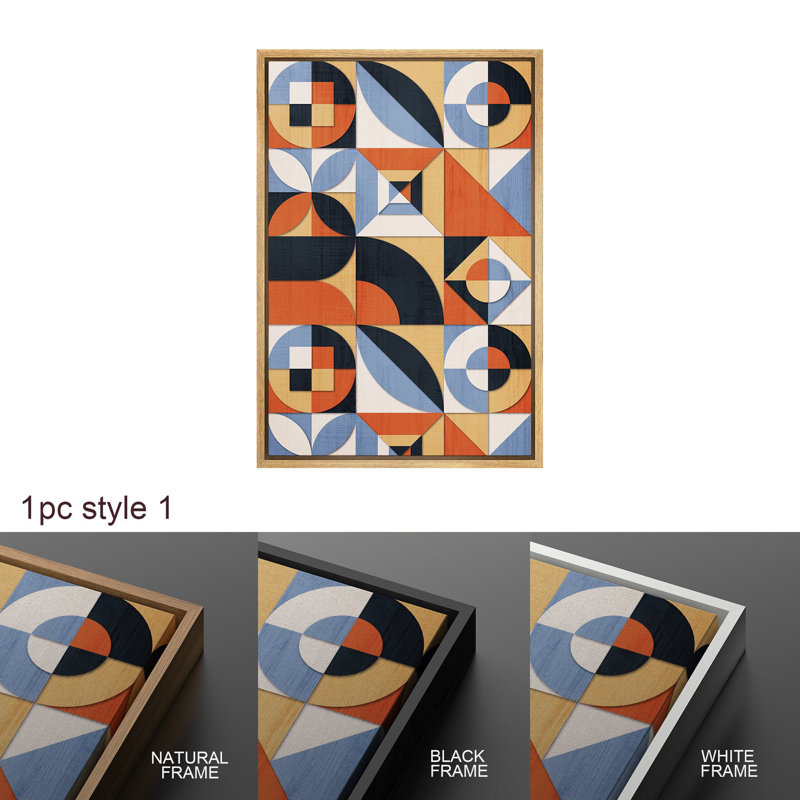 Abstrait, couleurs vives et abstraites, illustrations géométriques abstraites bleues, images bohème minimalistes modernes, impression numérique sur toile, art numérique encadré