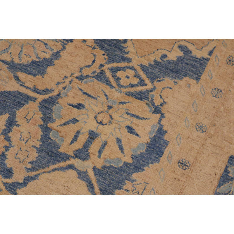 Tapis oriental en laine bleu / beige 8 pi 10 po x 11 pi 8 po Aarav