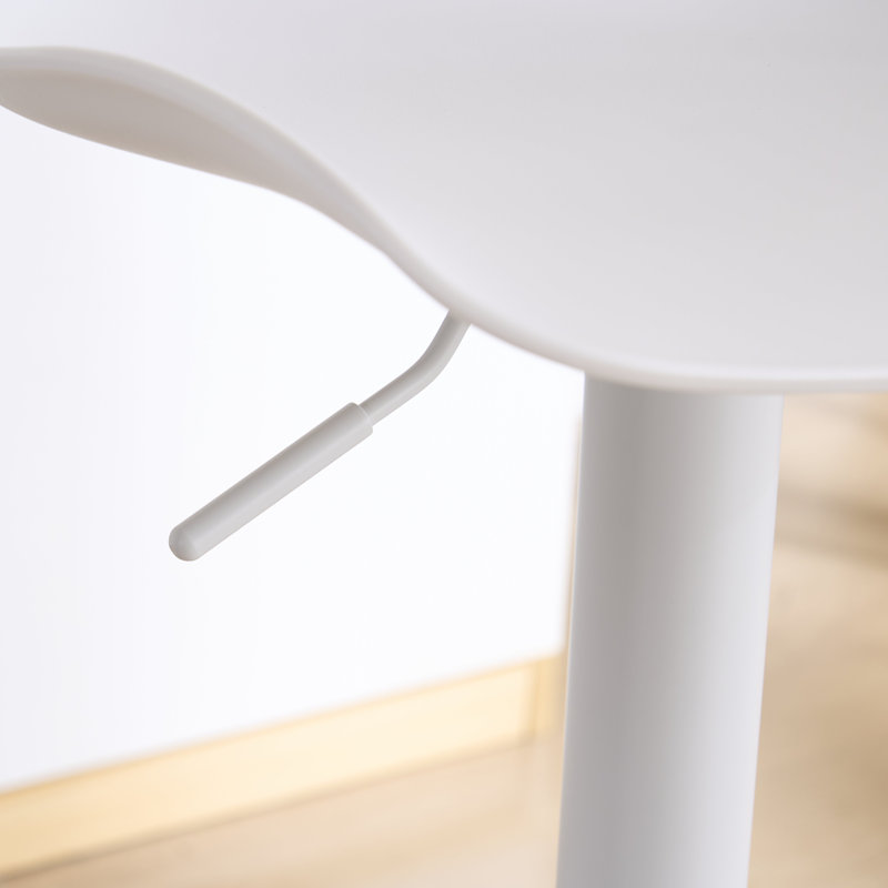 Meli Height-Adjustable Swivel Bar Stool, Blanc