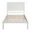 Structure de lit plateforme simple avec tête de lit, support en lattes de bois, aucun sommier requis, blanc-1773262601-1773262600