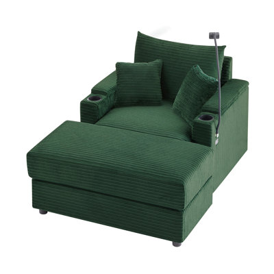 41.7" Modern Style Single Sofa Sofa Couch With Storage Space, A Movable Ottoman, Two Usb Ports, Two Cup Holders, A Phone Holder For Living Room