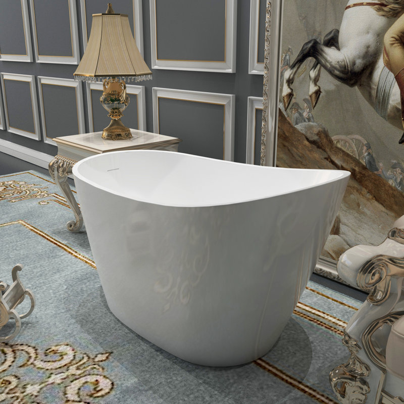 51 Inch X 30 Inch Free Standing Tub Deep Soaking Bath Tub Freestanding Soaking Acrylic Bathtub