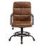 Chaise de travail rétro en similicuir brun-778236438