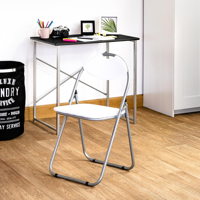 Harbour Housewares - Industrial Office Desk & Chair, Black/White